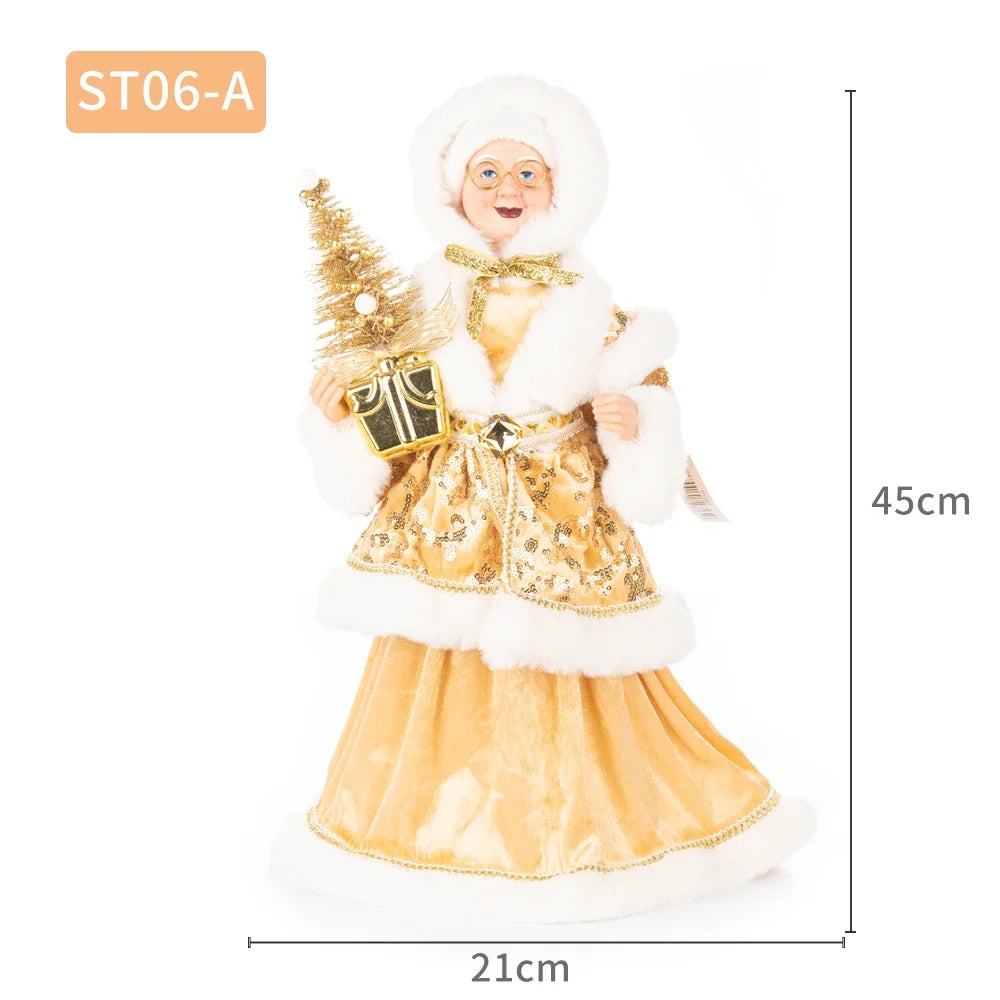 40cm natal anjo boneca estatueta brinquedo colher de árvore ornamentos em pé aniversário natal decorações navidad decoração para casa novedades