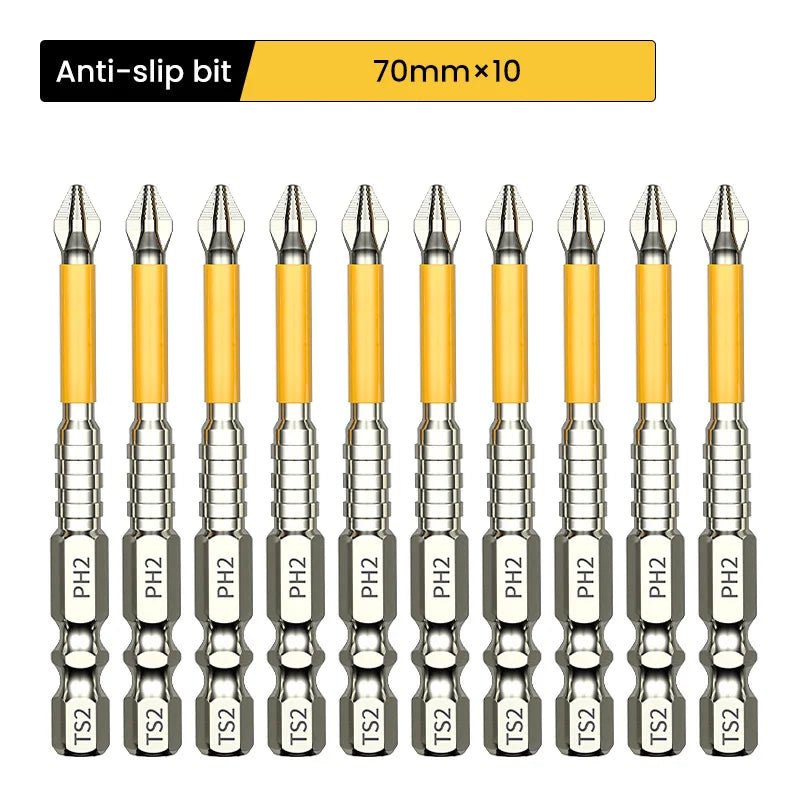 Brocas Longas de Aço Liga Antiderrapantes PH2, Ponta Magnética para Chave de Fenda, Broca de Impacto para Madeira 25/50/65/70/90/150mm - Kasa & Pet