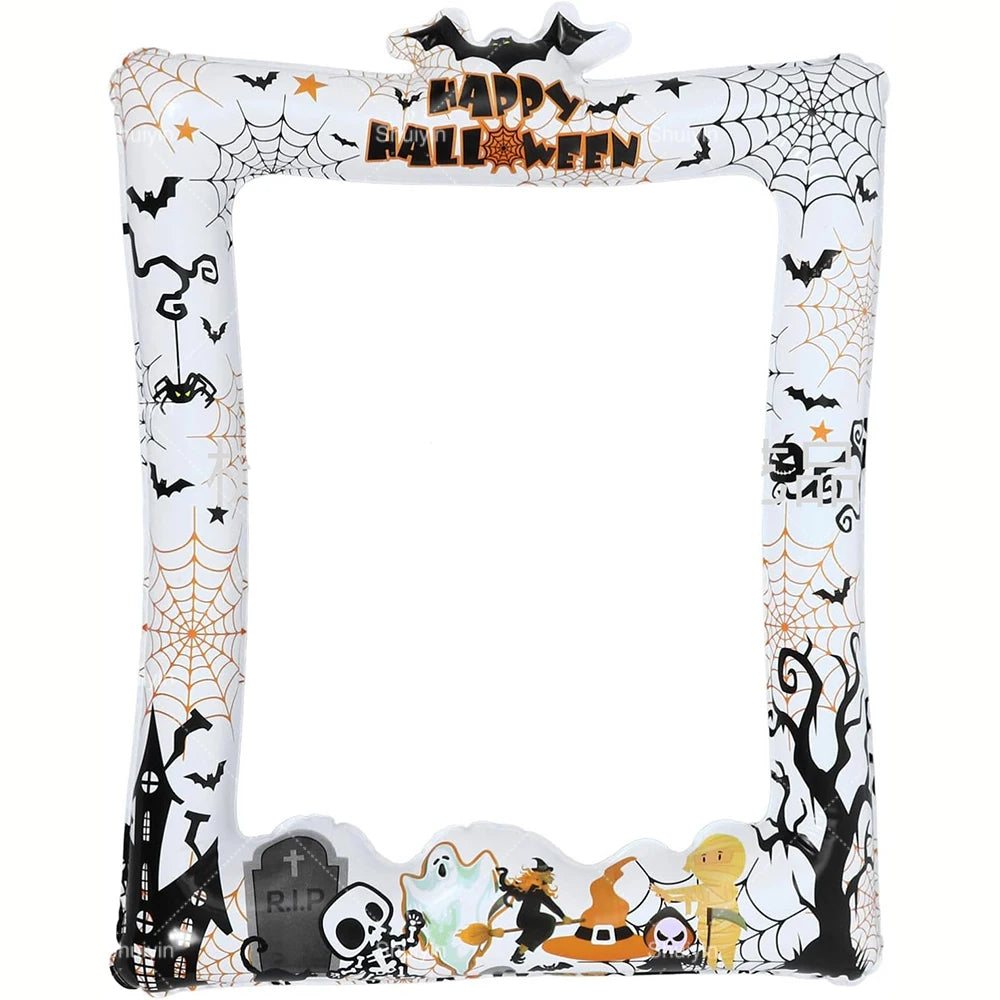 Porta-retratos inflável portátil de Halloween, balão divertido para festa de Halloween, adereço para cabine de fotos, decoração de casa assombrada com morcegos, suprimentos para festas, presente para crianças.