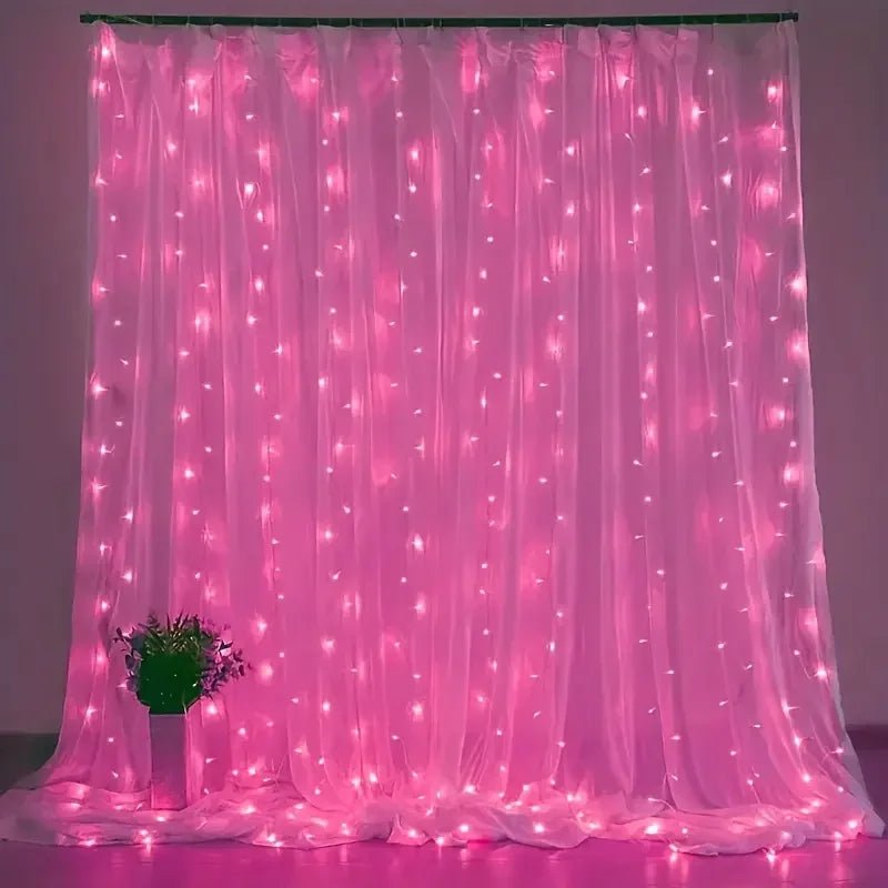Luzes de fadas de natal guirlanda de casamento ao ar livre 8 modo led usb cortina luz corda festa decoração do feriado jardim luz navidad