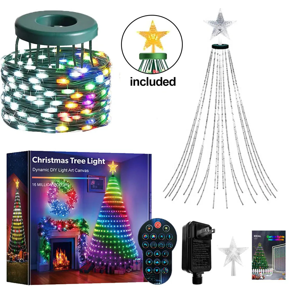 Presentes de Natal 2027, 1,8m/5,9ft, 400 LEDs, Luzes de Cordão para Árvore de Natal, Luzes Decorativas Internas com Mudança de Cor para Decoração de Casa em Feriados