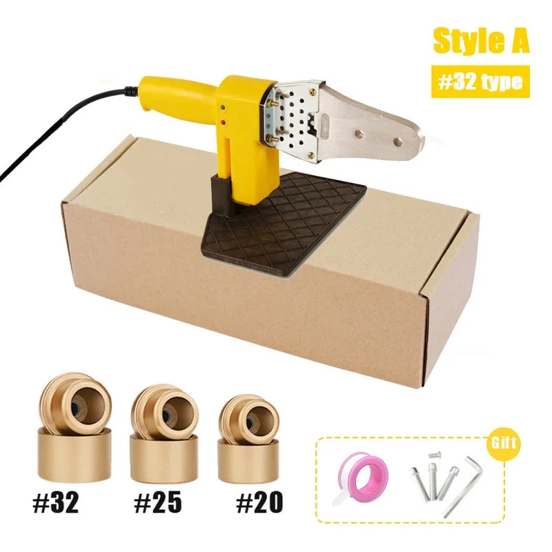 600/800/1000w máquina de solda de tubulação ferro de solda de plástico pb/pp/pe/ppr tubo de aquecimento ferramenta de fusão quente 63/32 tipo