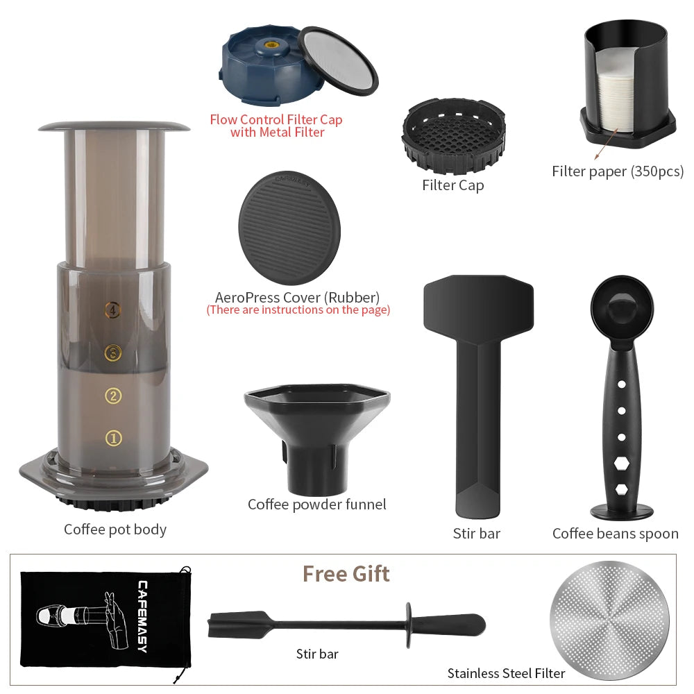Cafemey máquina de café expresso portátil imprensa francesa barista ferramenta cafeteira imprensa ar máquina café com filtros para aeropress