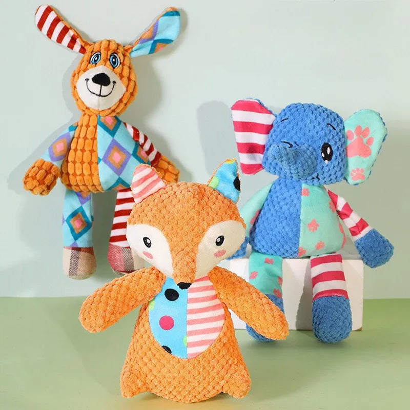 Brinquedo de pelúcia para animais de estimação, brinquedo interativo para limpeza de dentes, estilo animal fofo, resistente à mordida, filhote de cachorro estridente, brinquedo de mastigar, suprimentos para animais de est