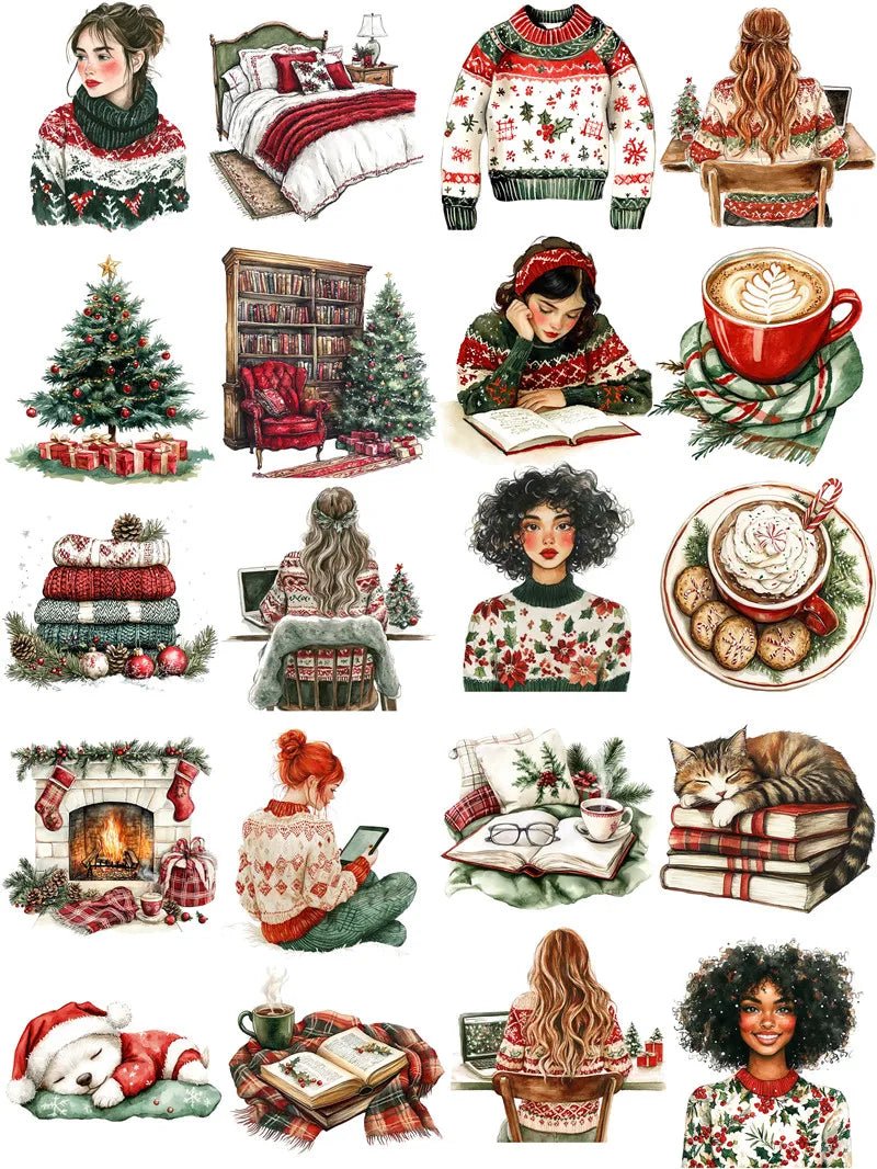 Adesivos de leitura de natal, artesanato e scrapbooking, brinquedos infantis, livro, adesivo decorativo, papelaria diy