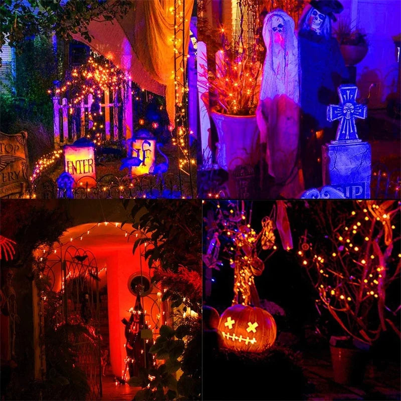 Árvore de Natal ao ar livre e interior String Lights, impermeável Bluetooth Fairy LED String Lights, IP65, WS2812B, 100LED, 10m
