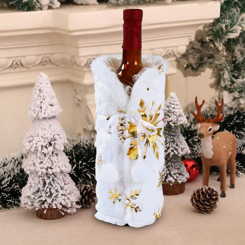 Natal garrafa de vinho capa feliz natal decorações para casa 2025 navidad noel natal ornamentos presente de natal feliz ano novo 2026