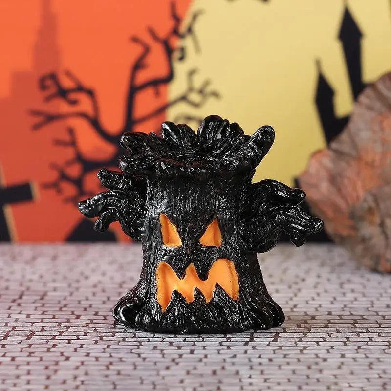 【A】Decoração de Árvore Assustadora Iluminada para Halloween com Luz LED Quente, Construção em Resina para Festa de Halloween, Decoração de Mesa e Casa Assombrada - Kasa & Pet