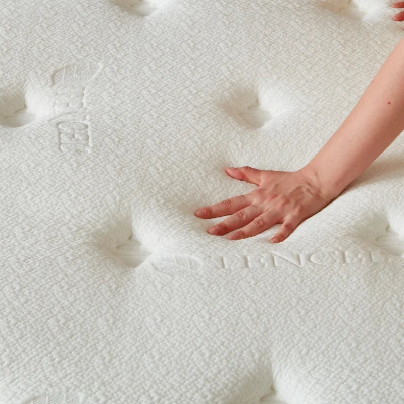Colchão híbrido duplo CAREBODY de 12/14 polegadas, tamanho Queen, com espuma viscoelástica e molas ensacadas, firmeza média, isolamento de movimento