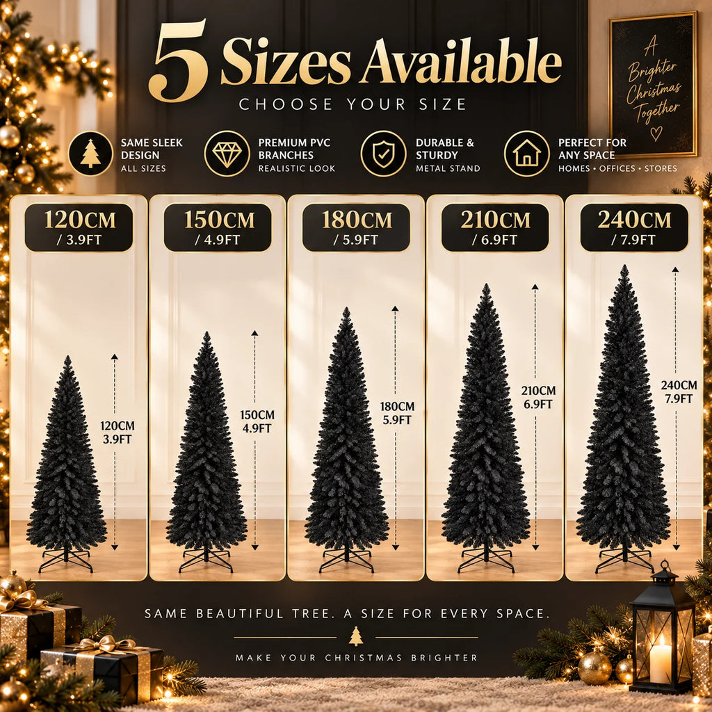 Árvore de Natal artificial preta, árvore decorativa para o Halloween, ideal para casa, escritório ou festas