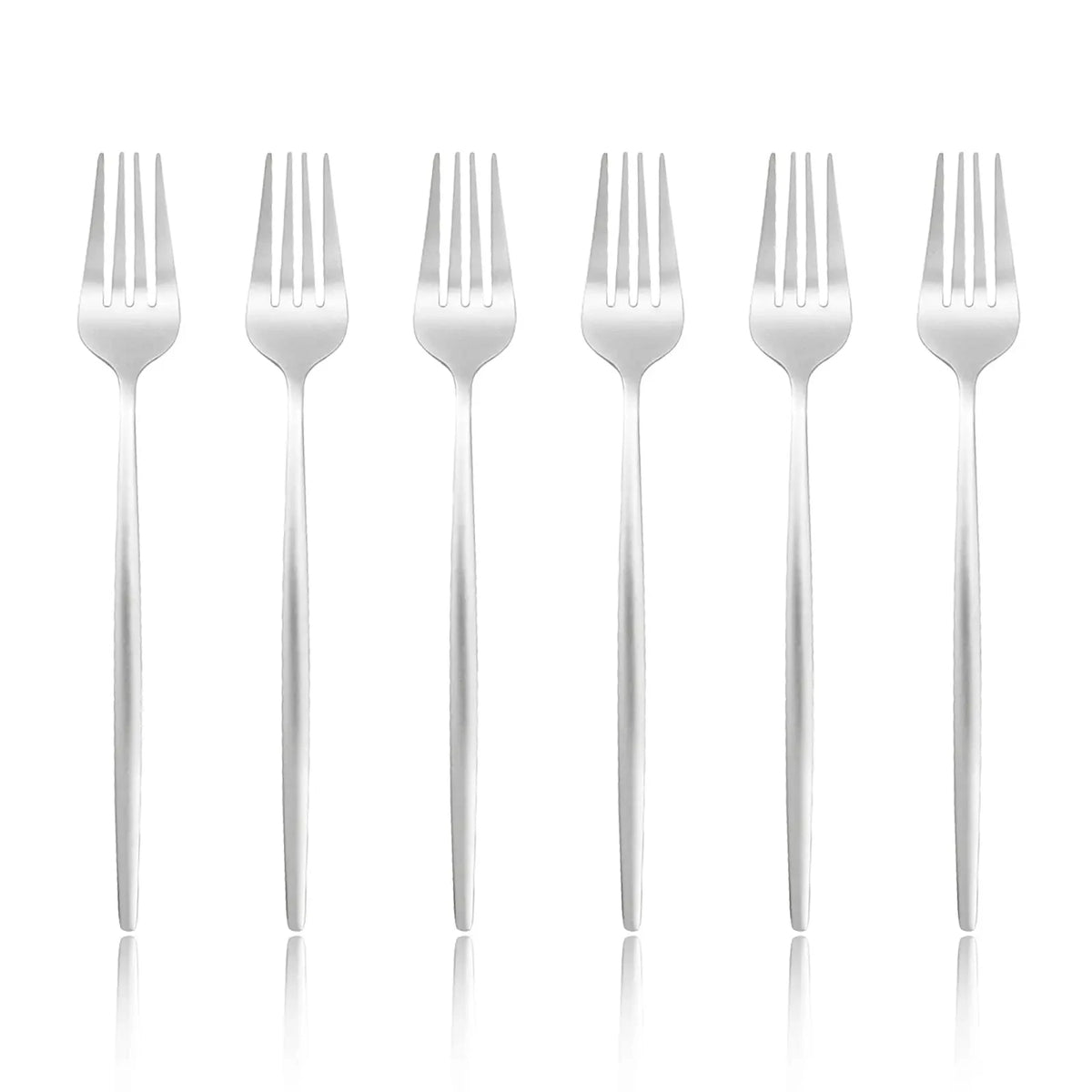 6 pçs silvere/dourado talheres 8.2 Polegada aço inoxidável jantar garfo acampamento conjunto de louça utensílios de mesa comer
