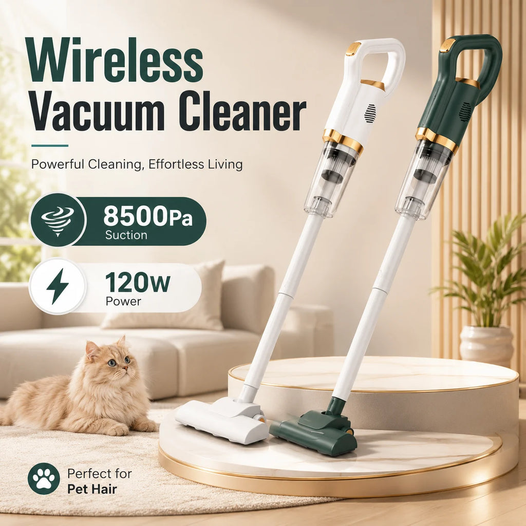 Aspirador de pó portátil sem fio de alta potência, 8500pa, 120w, portátil, para uso doméstico e automotivo, máquina de limpeza de poeira com escova