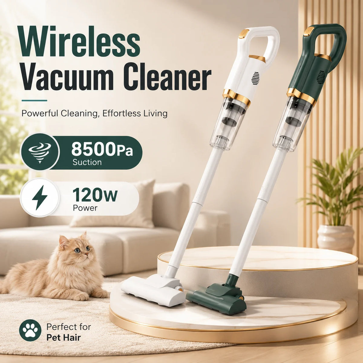 Aspirador de pó portátil sem fio de alta potência, 8500pa, 120w, portátil, para uso doméstico e automotivo, máquina de limpeza de poeira com escova