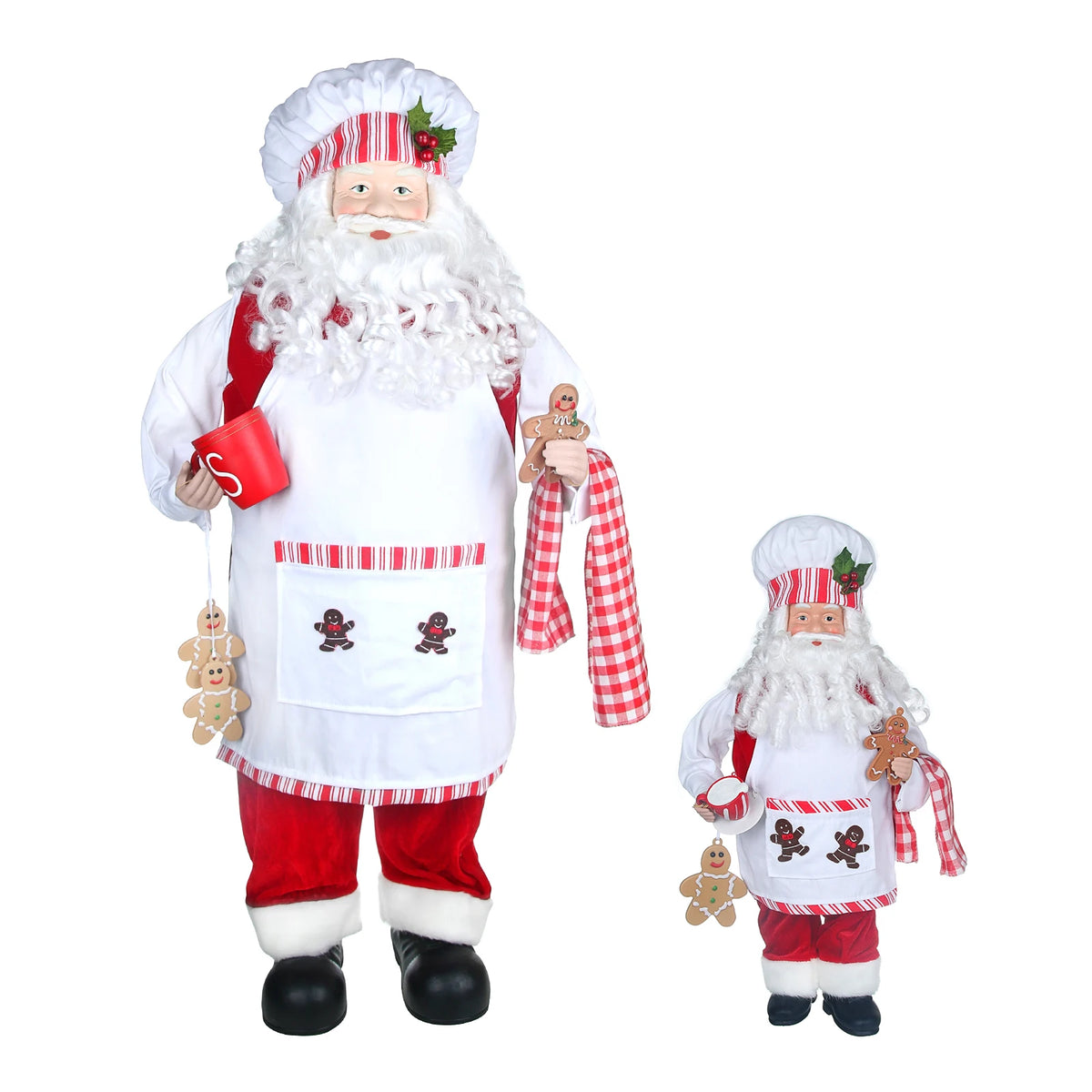 Decoração de Natal Chef de Cozinha em Pé Papai Noel Natal Gingerbread Chef Papai Noel Estatueta