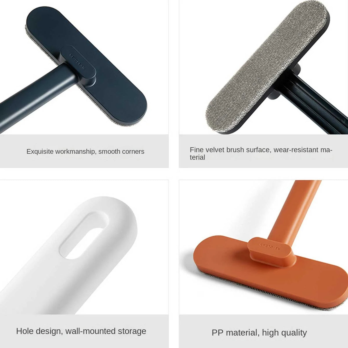 Escova Multifuncional de Cabo Longo para Janelas, Escova de Limpeza de Uso Duplo (Úmido e Seco), Escova para Vidros, Sofá, Parede, Pelos de Animais, Limpeza de Carpetes