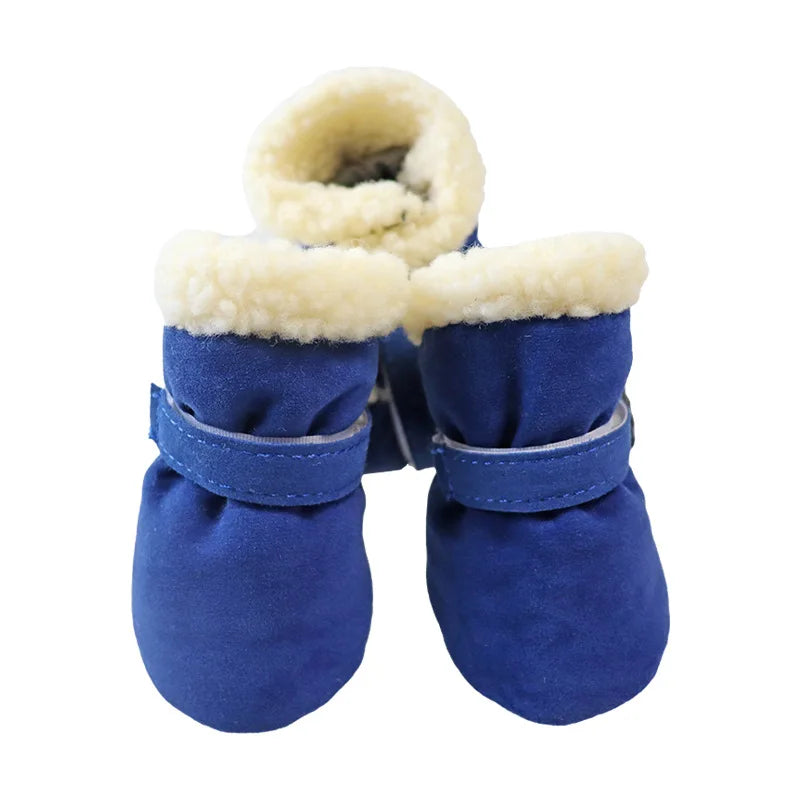 4 pçs inverno à prova dwaterproof água quente sapatos para cães de estimação antiderrapante botas de neve para raças pequenas cães filhote de cachorro gato chihuahua pet pata cuidados pug