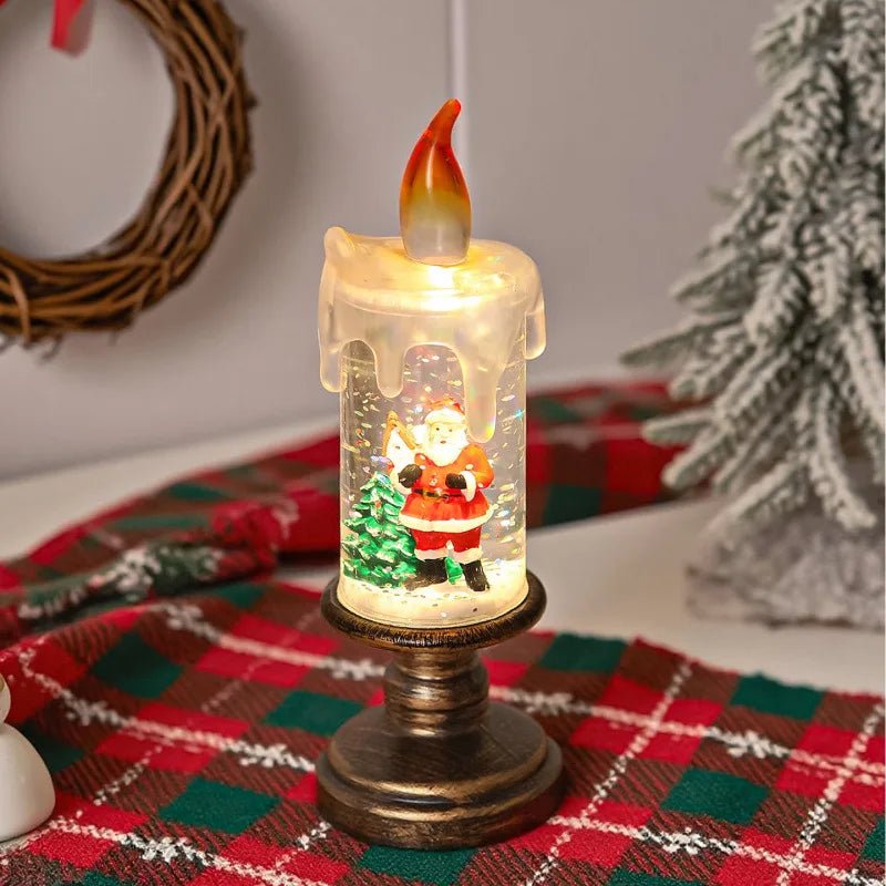 Natal led vela globo de neve luzes nevando floco de neve lâmpadas decorativas presentes criativos do feriado para decoração de natal - Kasa & Pet