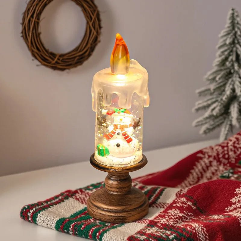 Natal led vela globo de neve luzes nevando floco de neve lâmpadas decorativas presentes criativos do feriado para decoração de natal - Kasa & Pet