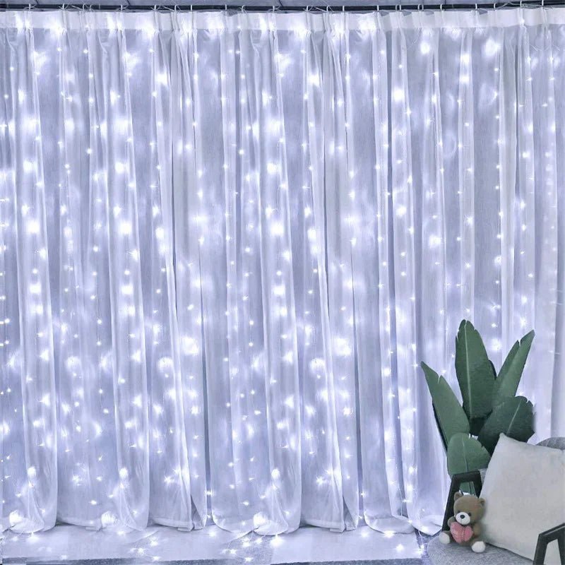 Luzes de natal led luzes de cortina de fadas 8 modo remoto usb festão decoração de natal para casa férias lâmpada de ano novo