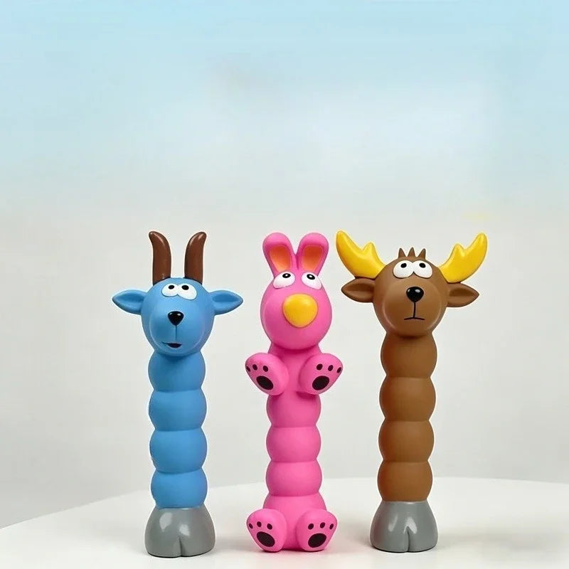 Brinquedo Interativo para Cães e Gatos, Coelho, Cabra e Alce que Gritam, Brinquedo de Animais de Desenho Animado para Cães, Brinquedo de Látex com Som para Mastigar e Treinar, Produtos para Animais de Estimação