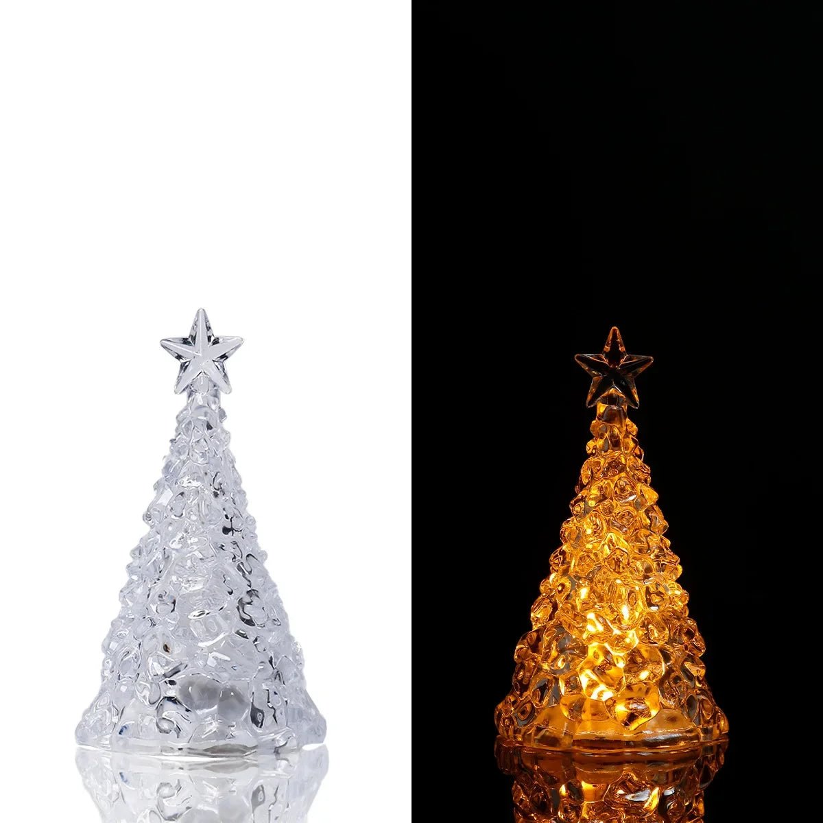 Mini Árvore De Natal Com Luzes LED, Clear Crystal Table Tree Ornamentos, Decorações para o Natal - Kasa & Pet