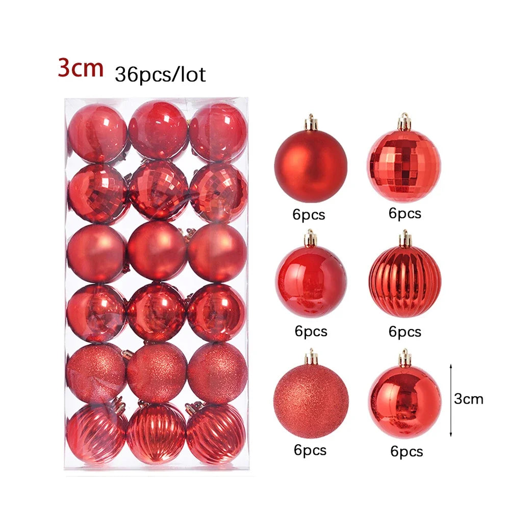 Enfeites de Natal para Árvore, Bolas de Natal, Pingentes para Pendurar, Decoração para Festas em Casa, Presente de Ano Novo, Decoração de Natal 2027, 12, 24, 36 peças