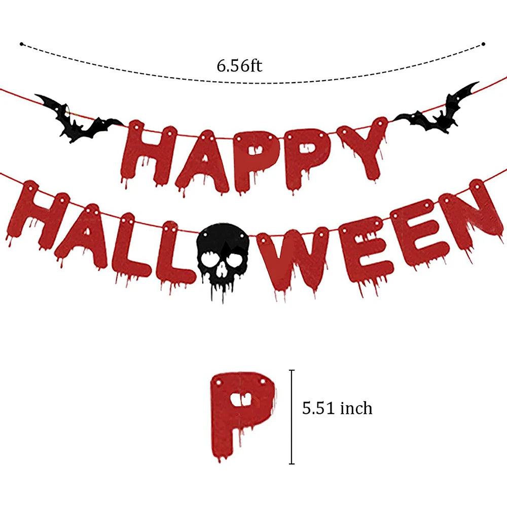 Decoração de festa de halloween feliz dia das bruxas banner sangrento açougueiro faca assassino ferramentas guirlanda de papel para horror decoração de casa assombrada