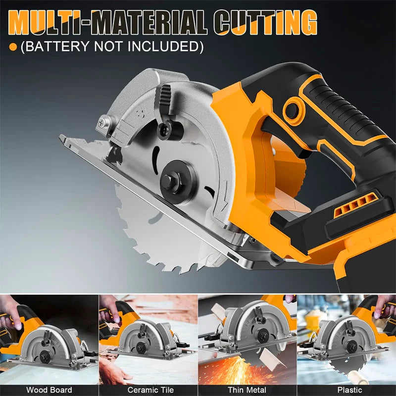 Serra circular elétrica sem escova Electric Goddess 5 polegadas ﻿ Para bateria Dewalt 20V ﻿ Ferramenta elétrica de serra portátil sem fio para carpintaria de 1000 W ﻿