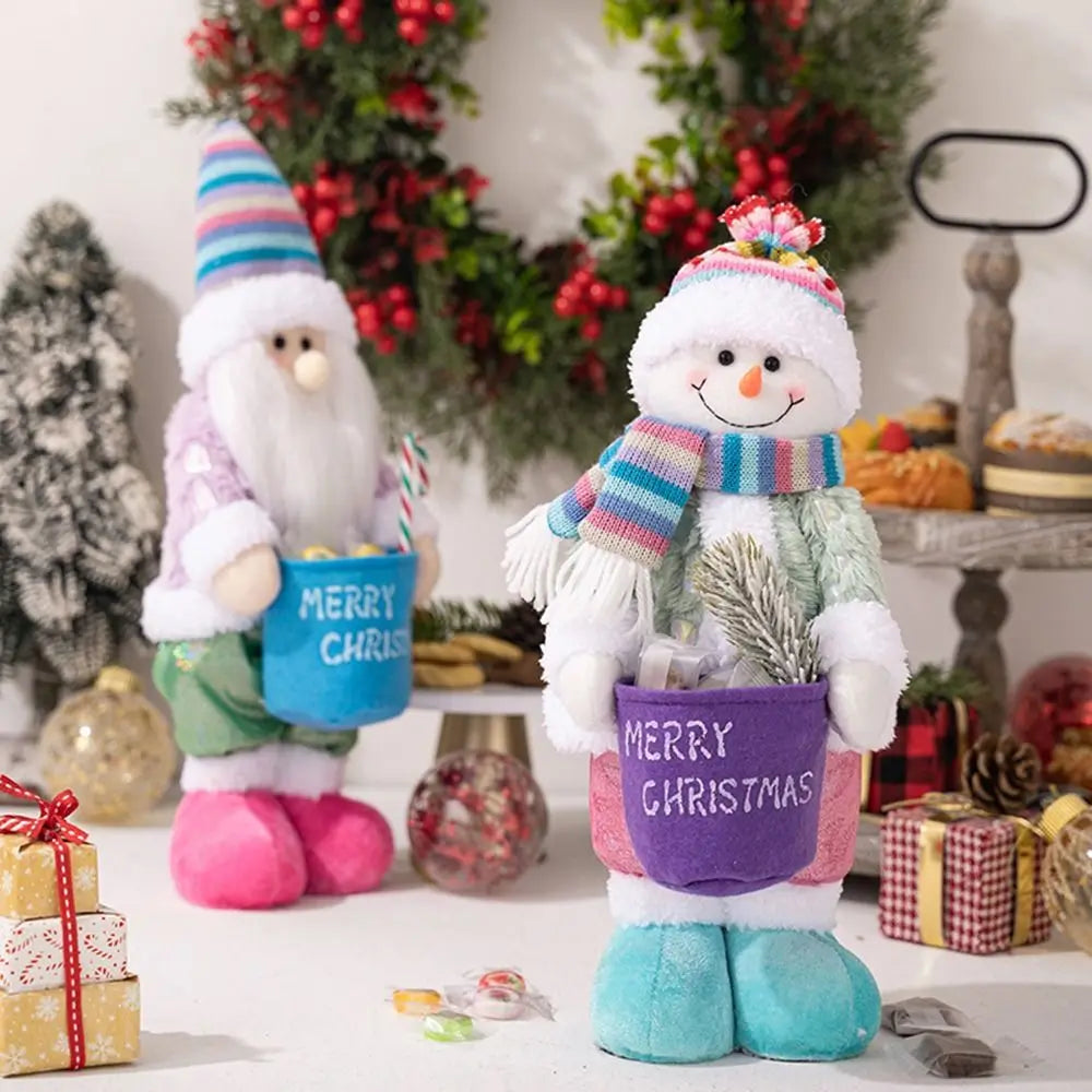 3d decoração de natal suprimentos criativo dos desenhos animados boneco de neve ornamentos chapéus coloridos bonito papai noel bonecas decorações da janela