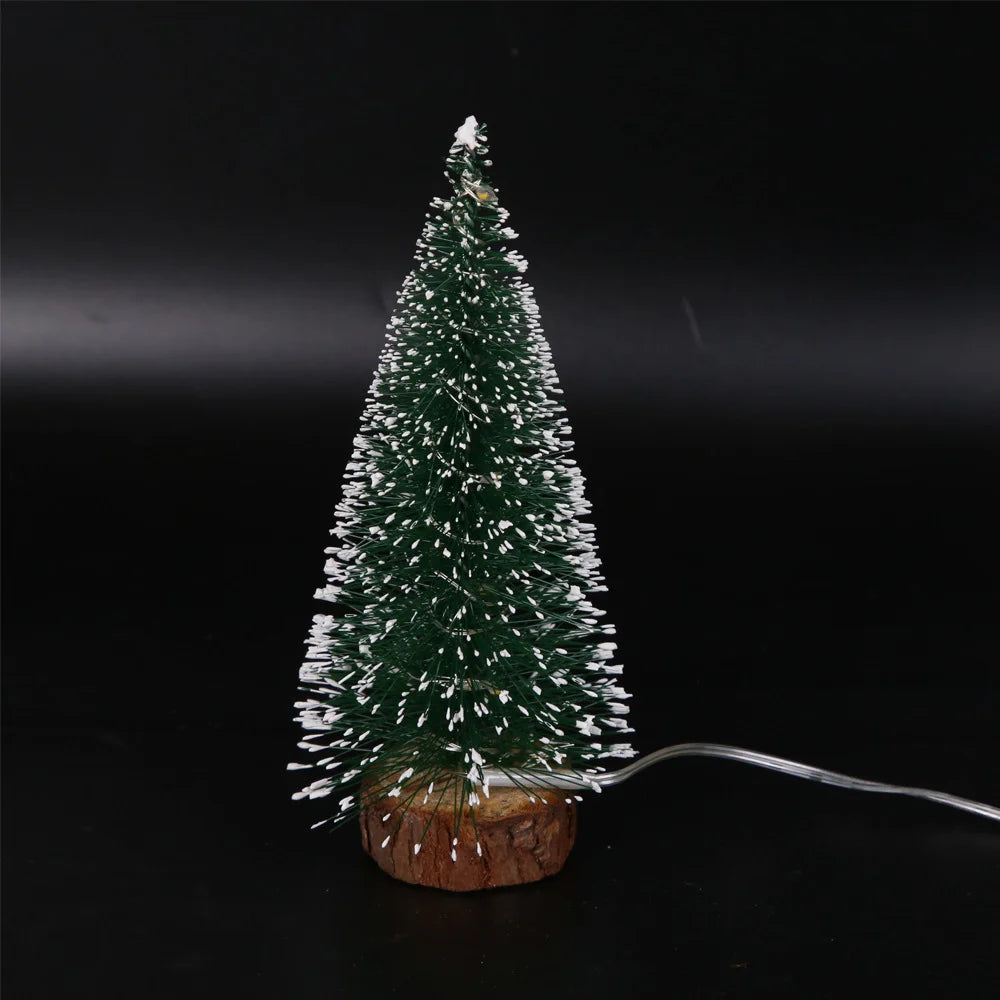 1pc mini pinheiro árvore de natal 10cm-30cm decorações de mesa artificial festival árvore em miniatura de plástico decoração de ano novo peça de natal