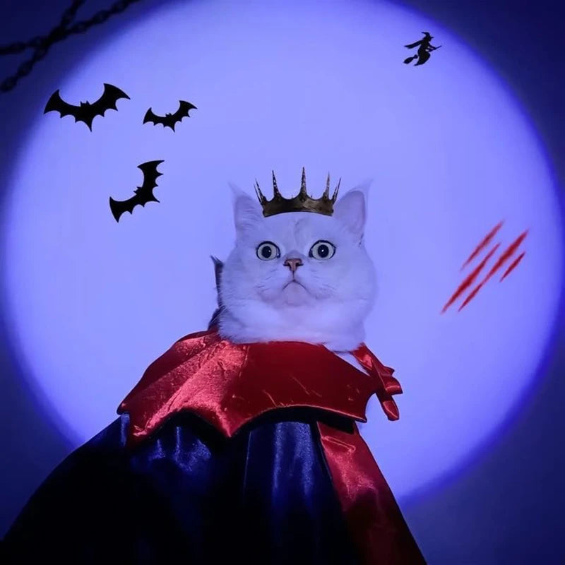 Fantasia de Halloween para Gatos e Cães, Capa de Vampiro Ajustável, Acessórios de Fantasia para Animais de Estimação