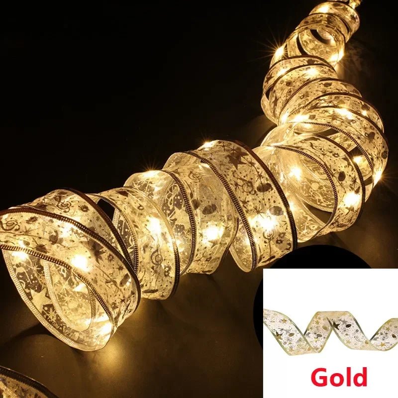 Luzes de Natal em Fita LED, Luzes de Cordão de 1 a 10M, Lâmpada de Fita com Glitter em Forma de Floco de Neve para Decoração de Árvore de Natal e Festas - Kasa & Pet