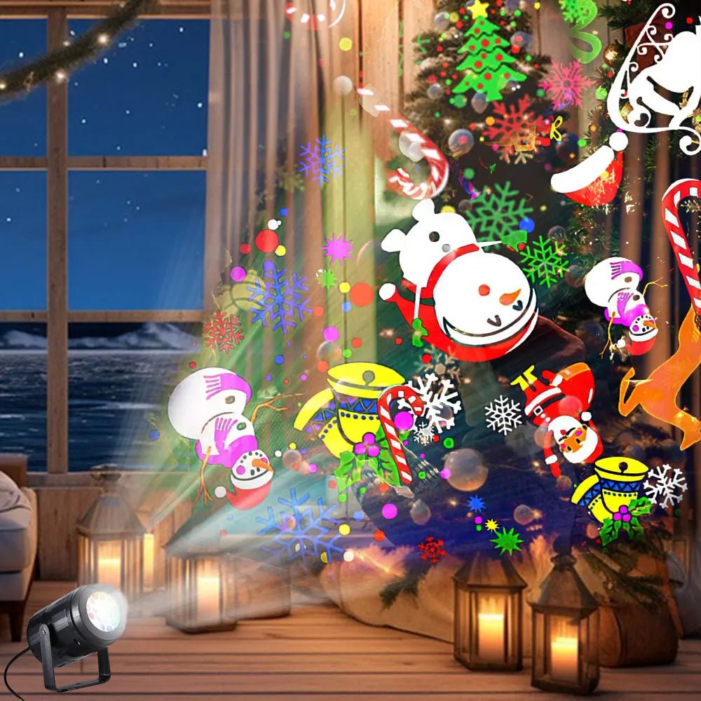 Luz do projetor de natal 16 padrão projeção lâmpada de fadas ao ar livre/interno lâmpada noturna de projeção de férias para casa decoração de festa de natal