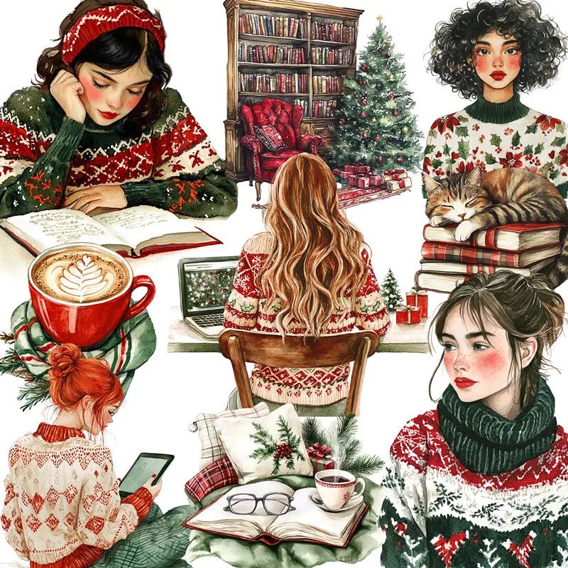 Adesivos de leitura de natal, artesanato e scrapbooking, brinquedos infantis, livro, adesivo decorativo, papelaria diy