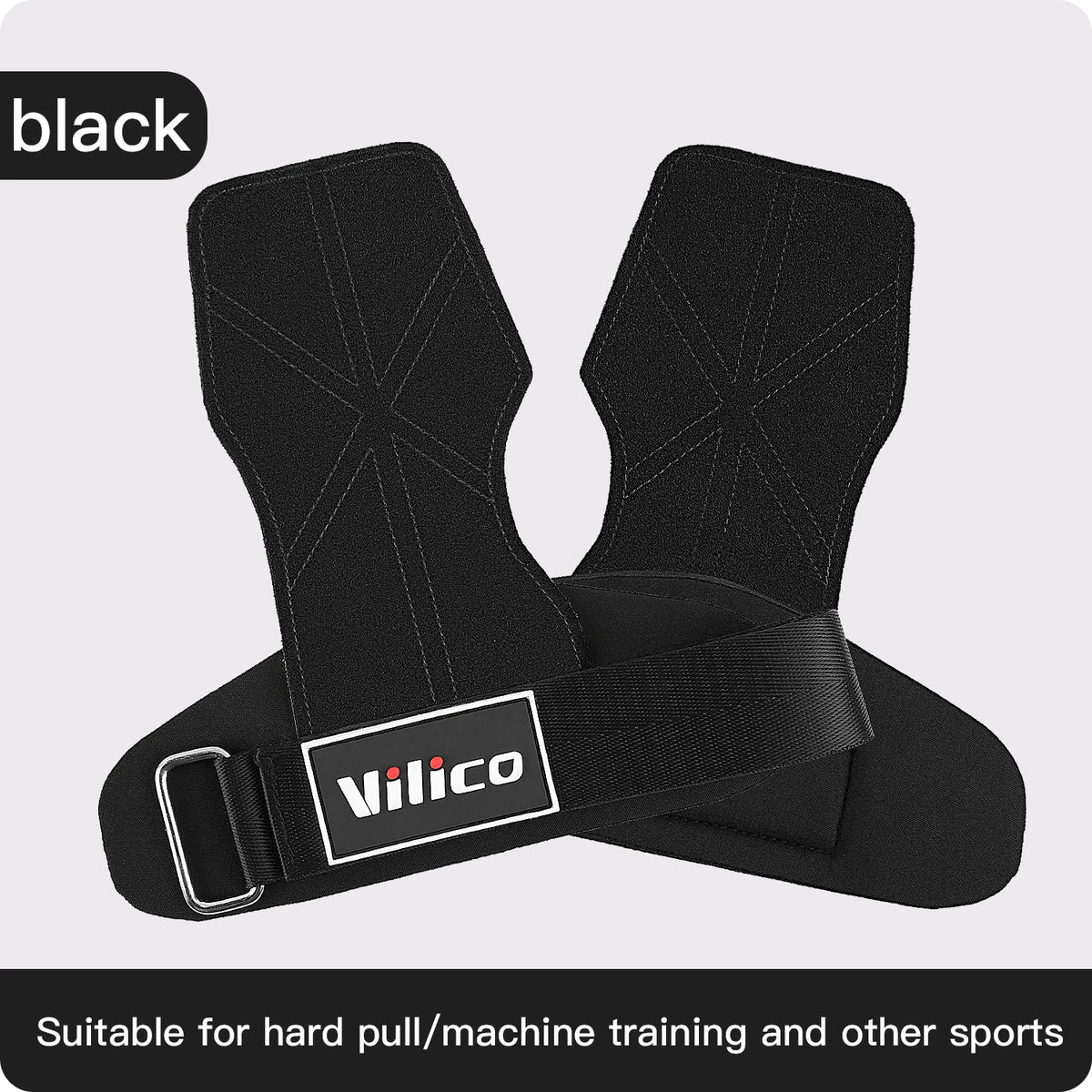 2Pcs Cowhide Gym Grips Anti-Slip Weightlifting Power Pads Pull-up Deadlift Workout Fitness Palm Protectors