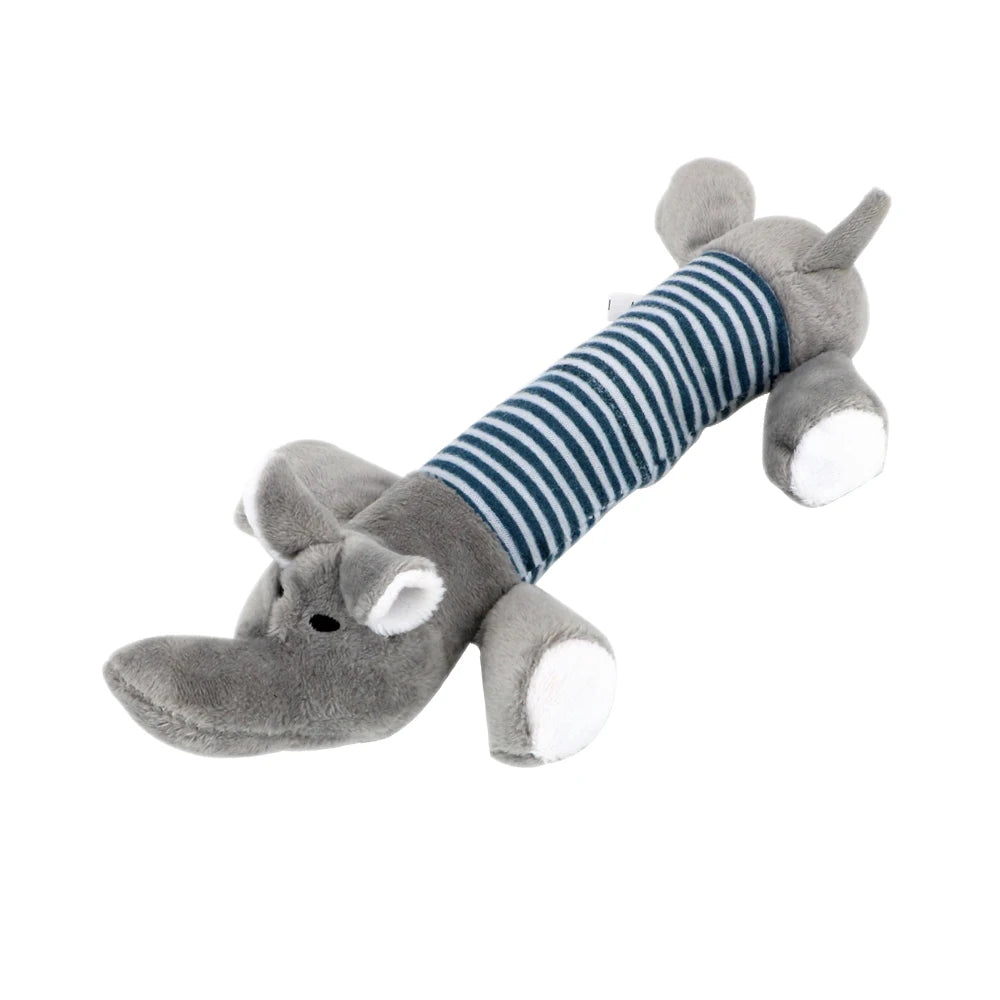 Apto para todos os animais de estimação cão gato velo brinquedos popular rangido mastigar som bonecas elefante pato porco animal de estimação engraçado brinquedos de pelúcia
