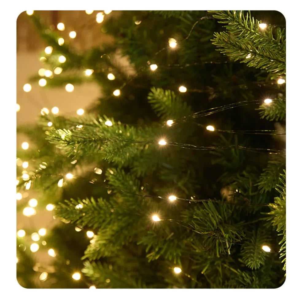 Decorações para Árvore de Natal, Luzes de Cordão à Prova d'Água para Exterior, Guirlandas de Ano Novo, Luzes LED Decorativas para Casamento e Decoração de Natal em Casa