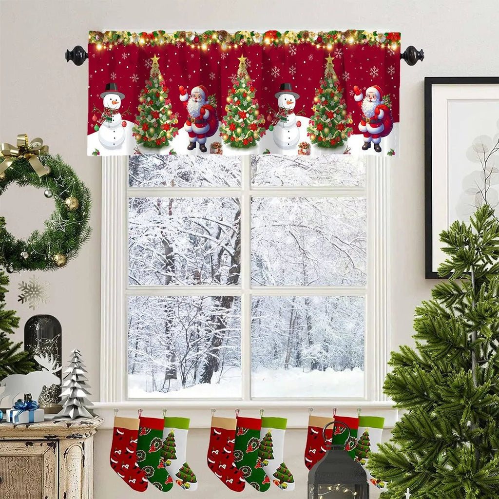 1/2 peças de cortina de Natal, decoração de Feliz Natal para casa, cortina de Natal 2025, enfeites de janela, presente de Natal 2026.