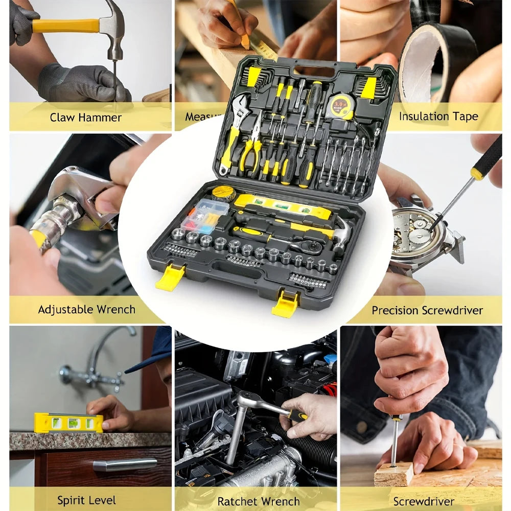 108 Pçs/set Kit de Ferramentas de Acmount Kit de Ferramentas Domésticas DIY Conjuntos de Ferramentas Domésticas para Reparação e Manutenção Doméstica