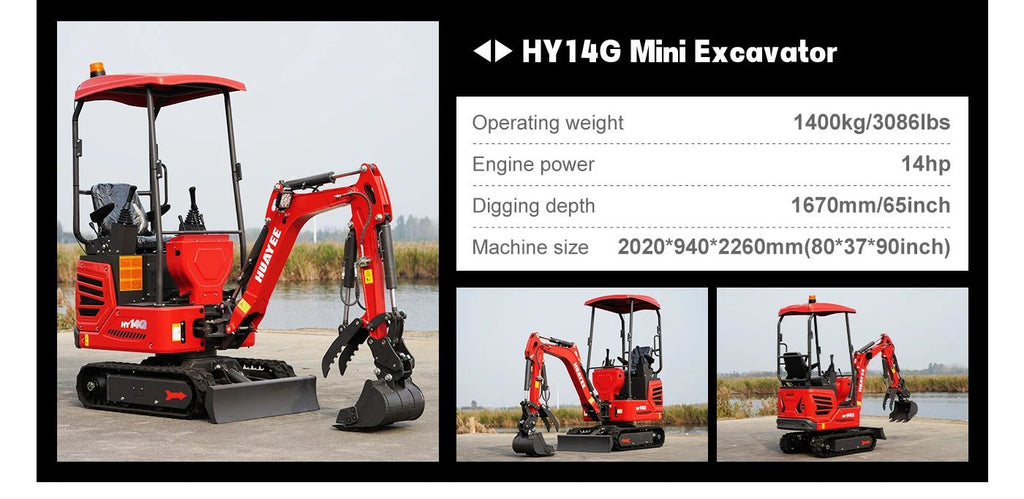 Mini Escavadeira de Nível Profissional — Equipada com Cabine Deluxe e Motor Diesel Kubota. Envio dos EUA. Personalizável. - Kasa & Pet