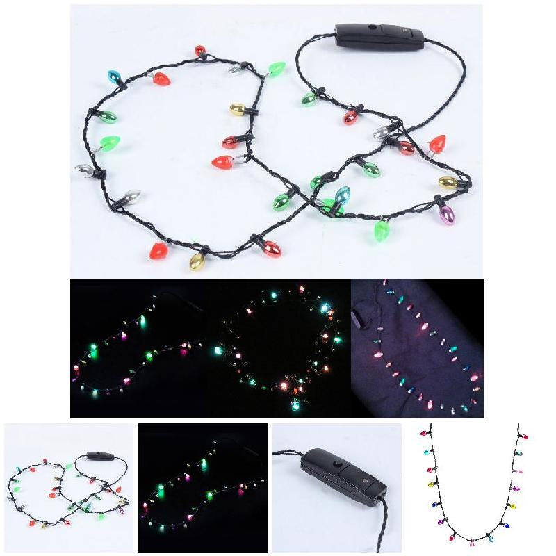 Colar de luzes LEDs de Natal com 8 luzes Bulbos de Natal Flash String Luzes de brilho Colar String Festival Decoração