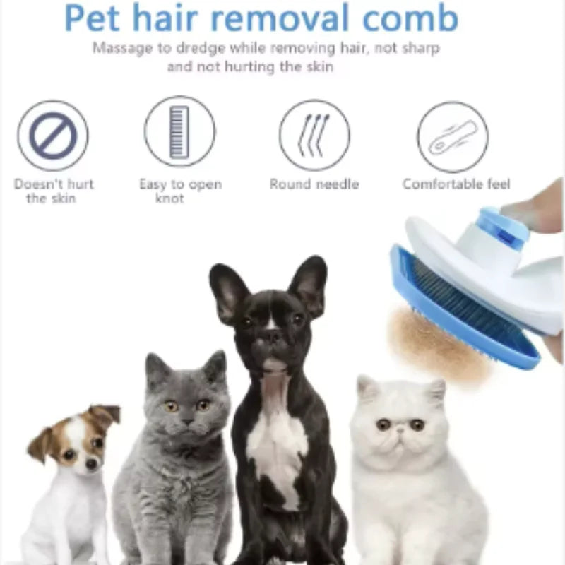 Escova para Cães e Gatos, Escova de Limpeza Automática para Remover Pelos de Animais, Ferramentas de Higiene para Cães e Gatos, Escova Desembaraçadora para Animais de Estimação, Acessórios para Cães