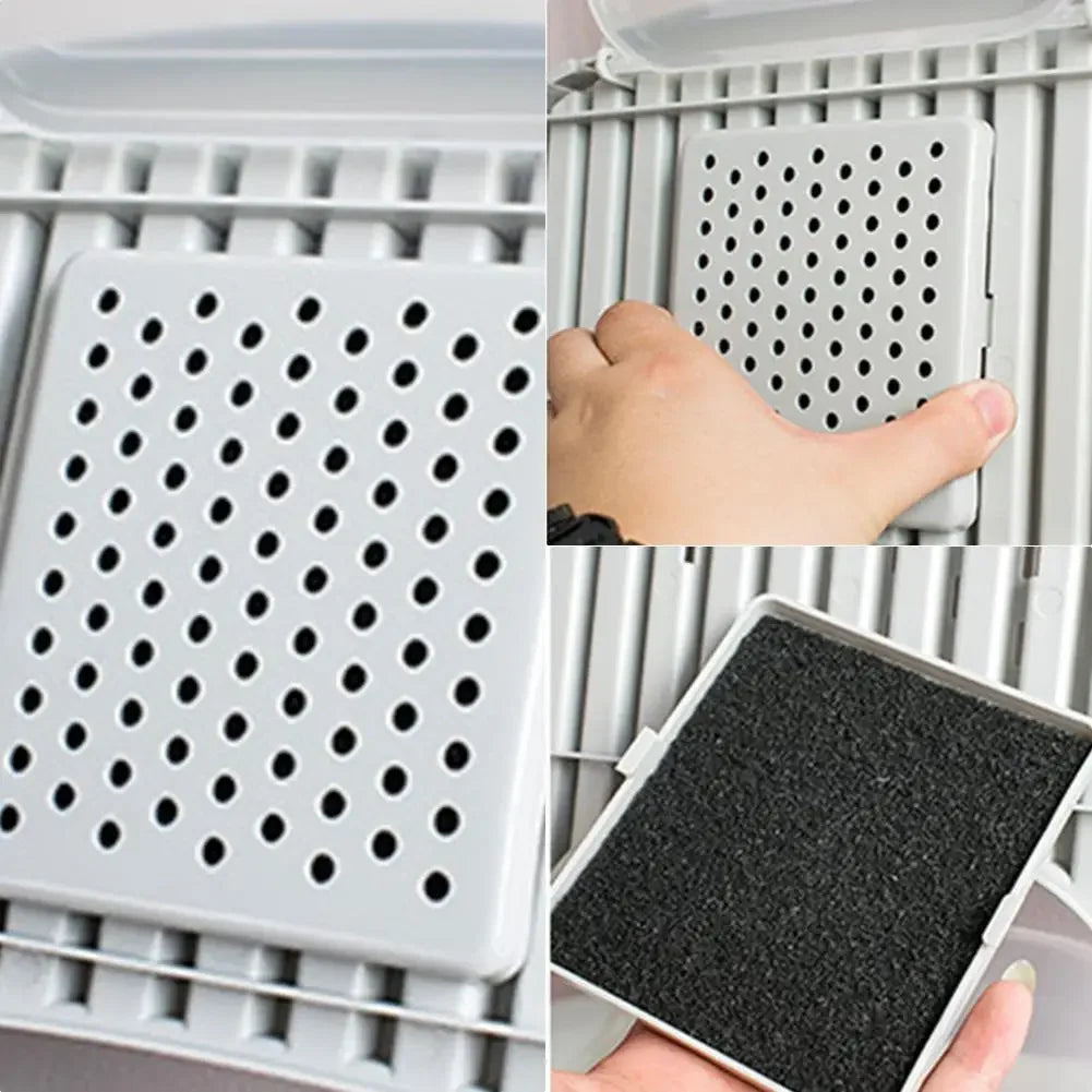Filtro de algodão com carbono ativado para animais de estimação, 3 peças, alto desempenho de adsorção, para gatos, cães, gatinhos, caixas de areia, banheiro universal