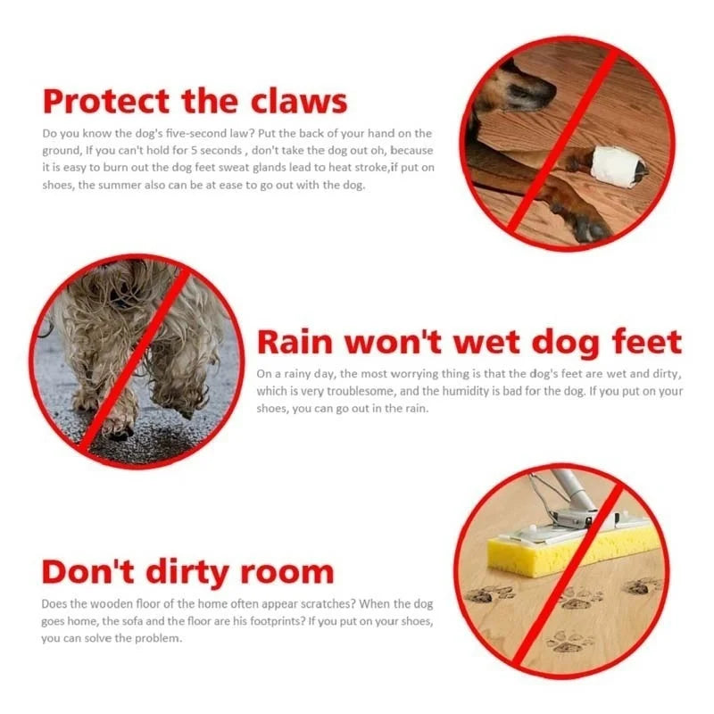 Conjunto de 4 Sapatos Impermeáveis para Cães, Botas de Chuva Antiderrapantes com Sola Macia, Sapatos para Gatos, Botas para Filhotes, Acessório para Patas