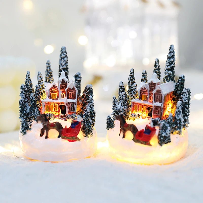 Natal led luz ornamentos santa castelo neve casa luminosa artesanato 2024 ano novo presente do miúdo festa de natal decoração casa
