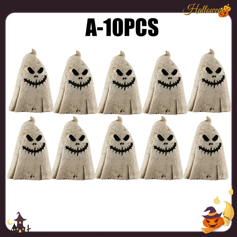Decoração de Halloween: Fantasma, Abóbora e Múmia - Enfeite de Resina Assustador para Mesa, Perfeito para Noite de Halloween, Sala de Estar e Festas