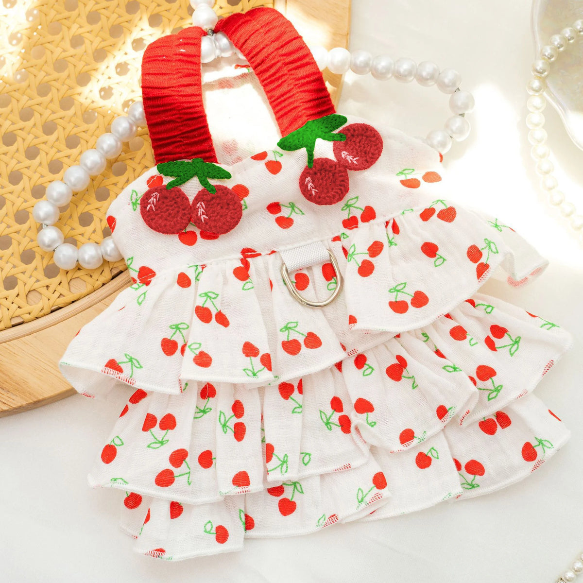 Vestido para animais de estimação para cães e gatos – Roupas estampadas estilo bolo em camadas, vestuário de raça pequena e média, adorável roupa de verão
