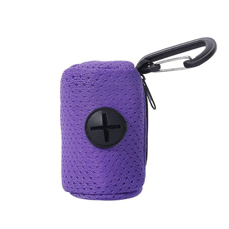 Saco de armazenamento para cocô de animais de estimação, dispensador de tecido de malha, coleira, saco de resíduos, suprimentos para animais de estimação para atividades ao ar livre