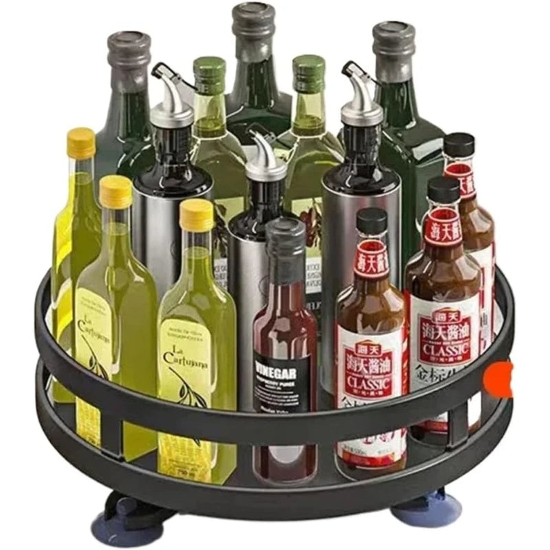 Suporte de Armazenamento de Cozinha Rotativo 360 Graus, Organizador Multifuncional de Temperos para Bancada, Suporte para Condimentos, Óleo, Molho e Temperos