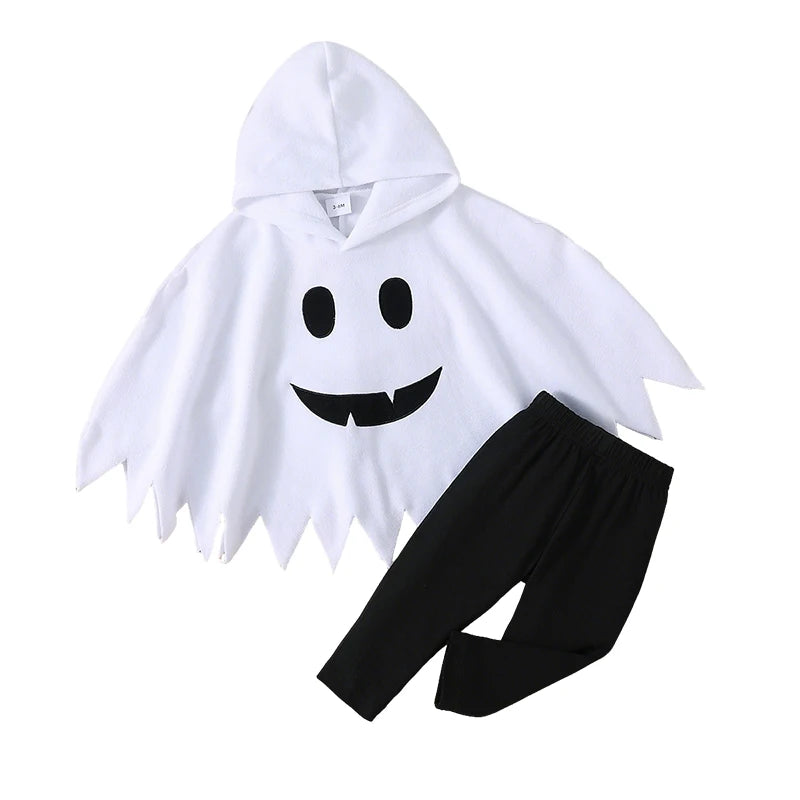 Fantasia de Halloween para Bebês, Capa com Capuz de Fantasma para Crianças, Poncho para Festas e Fantasias